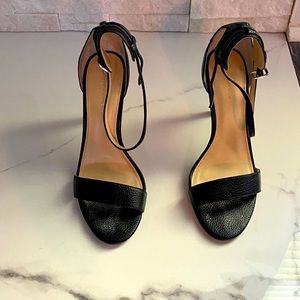 Black open toe Saks heel